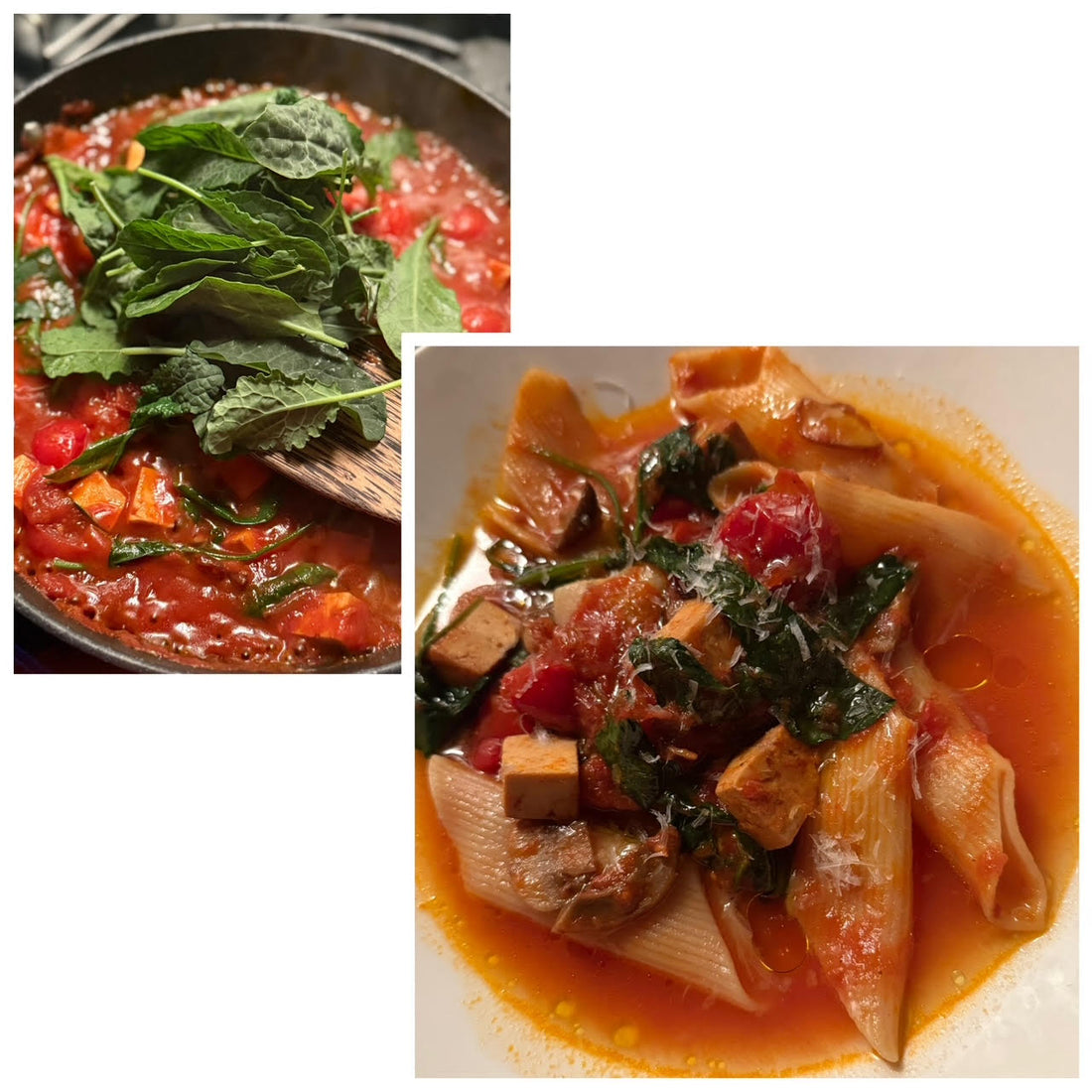 Brothy Pasta Bowl with Vegetables + Tofu